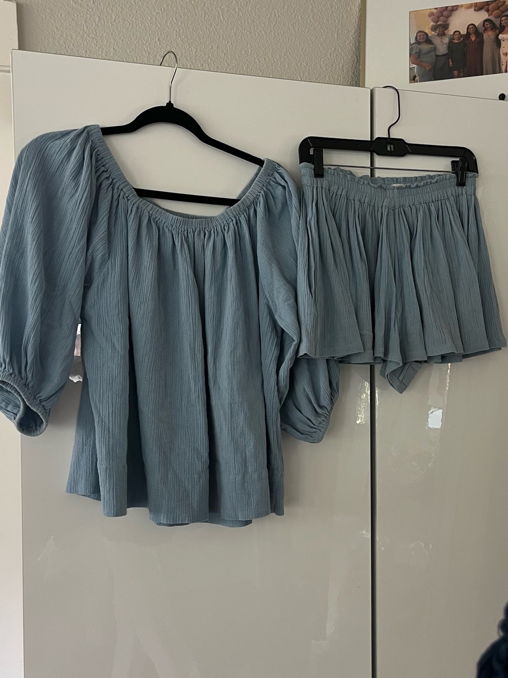 Suzie Kond blue linen set